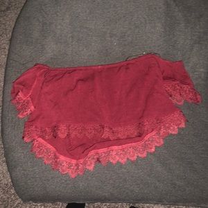 Cropped off the shoulder top